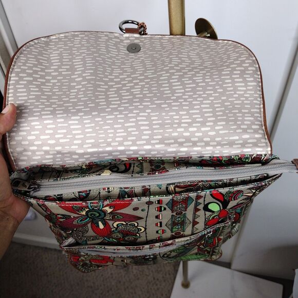 Sakroots Boho Canvas Convertible Bag Backpack Crossbody Owl Bird Floral 11x13x3 - Picture 7 of 10